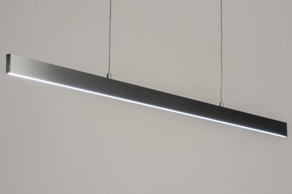 Hanglamp 12410: Design, Modern, Geschuurd Aluminium