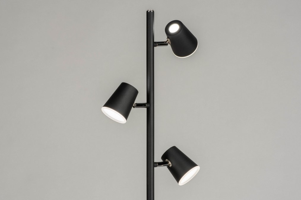 Briljant Puno Ben depressief Vloerlamp 12855: Design, Modern, Metaal, Zwart