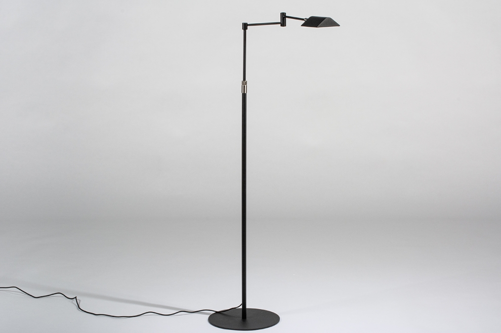 Staande Lamp 13890 Modern, Eigentijds Klassiek, Metaal, Zwart