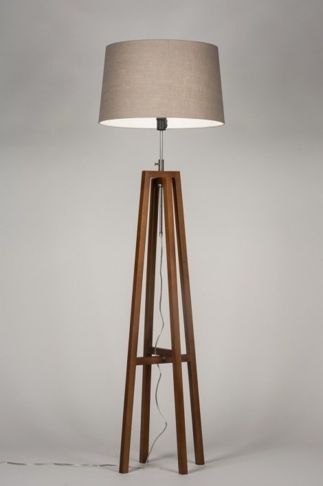maandag Westers Uitdrukkelijk Staande Lamp 30550: Landelijk, Modern, Eigentijds Klassiek, Hout