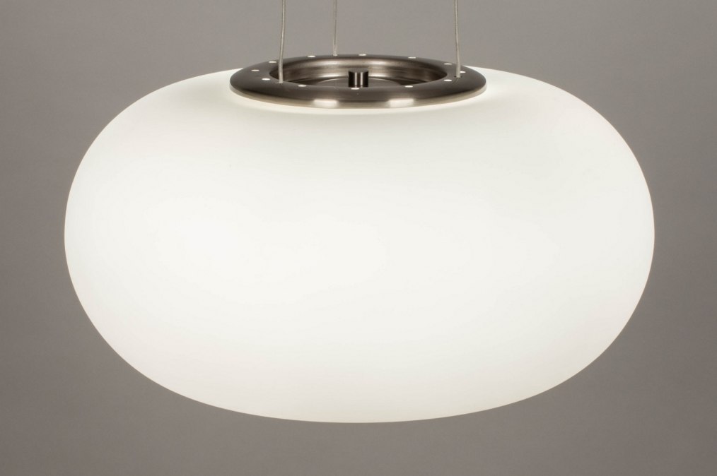 Bezienswaardigheden bekijken Mus Beweren Hanglamp 70598: Modern, Glas, Wit Opaalglas, Wit
