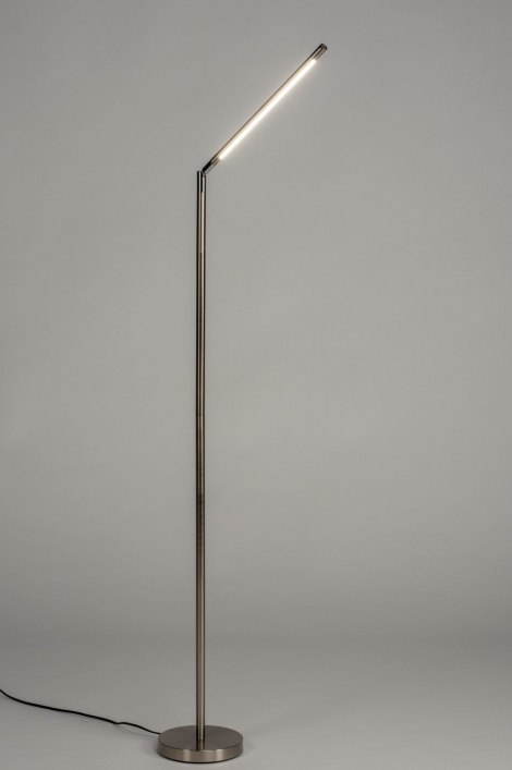 element schijf positie Vloerlamp 73192: Modern, Eigentijds Klassiek, Staal Rvs, Metaal