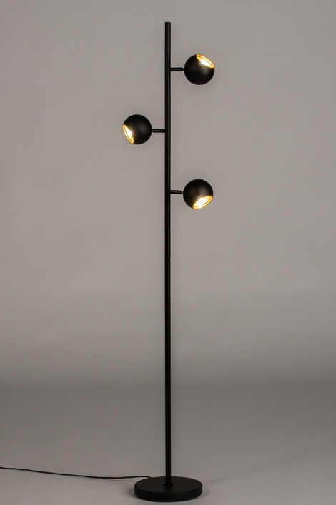Vloerlamp 74113: Modern, Metaal, Zwart