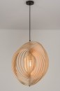 Foto 11991-2: Unieke, artistieke hanglamp van hout, geschikt voor led.