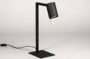 Foto 13777-4: Strakke, verstelbare tafellamp, bureaulamp in mat zwarte kleur geschikt voor led verlichting.