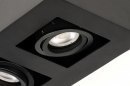 Foto 13784-8 detailfoto: Zwarte, moderne plafondlamp voorzien van twee spots geschikt voor vervangbaar led.