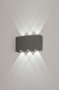 Foto 13813-1: Moderne buitenlamp / badkamerlamp in betongrijze kleur voorzien van IP54 waarde en zes led lichtpunten welke zijn ingebouwd.