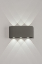 Foto 13813-2: Moderne buitenlamp / badkamerlamp in betongrijze kleur voorzien van IP54 waarde en zes led lichtpunten welke zijn ingebouwd.