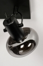 Foto 13896-7: Robuste Retro-Deckenleuchte / Wandleuchte, in mattschwarz mit Rauchglas, geeignet für LED-Beleuchtung.