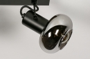 Foto 13896-8: Robuste Retro-Deckenleuchte / Wandleuchte, in mattschwarz mit Rauchglas, geeignet für LED-Beleuchtung.