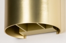 Foto 13936-8: Wandleuchte aus goldfarbenem Metall in halbkreisförmigem Design mit verstellbaren Lichtbündeln
