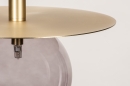 Foto 13974-6: Design hanglamp in art deco stijl met bol van rookglas en messing details