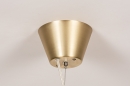 Foto 13974-7: Design hanglamp in art deco stijl met bol van rookglas en messing details