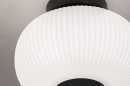 Foto 14200-4: Zwarte plafondlamp voorzien van een mat wit opaalglas met een diameter van 24 cm, geschikt voor led verlichting.