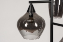 Foto 14292-10: Stilvolle, dimmbare Stehleuchte mit 3 schönen Rauchgläsern, für austauschbare LED geeignet.