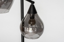 Foto 14292-8: Stilvolle, dimmbare Stehleuchte mit 3 schönen Rauchgläsern, für austauschbare LED geeignet.