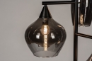 Foto 14292-9: Stilvolle, dimmbare Stehleuchte mit 3 schönen Rauchgläsern, für austauschbare LED geeignet.