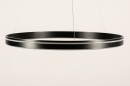 Foto 15140-8: Grote zwarte led hanglamp 'rond' met slimme verlichting