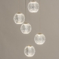 Foto 15319-4 vooraanzicht: Hanglamp goud/messing met vijf prachtige bollen en dimbare led verlichting