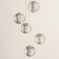Foto 15319-8 vooraanzicht: Hanglamp goud/messing met vijf prachtige bollen en dimbare led verlichting