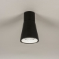 Foto 15330-2 onderaanzicht: Zwarte plafondlamp voor buiten met geïntegreerde led verlichting