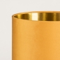 Foto 15343-6: Klassieke tafellamp met bol als voet en hoge velvet kap in okergeel met goud