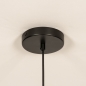Foto 15356-11 detailfoto: Grote ronde rotan hanglamp in naturel kleur aan zwart snoer