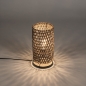 Foto 15400-2 vooraanzicht: Leuke tafellamp van bamboe in naturel met zwart 