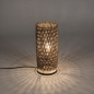 Foto 15401-2 vooraanzicht: Leuke tafellamp van bamboe in naturel met zwart 