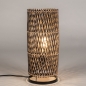 Foto 15401-3 vooraanzicht: Leuke tafellamp van bamboe in naturel met zwart 