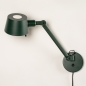 Foto 15436-5 vooraanzicht: Verstelbare wandlamp in het groen met snoer en stekker