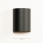 Foto 15449-1 maatindicatie: Luxe wandlamp van metaal in het zwart met een gouden binnenkant