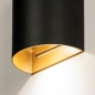 Foto 15449-12 detailfoto: Luxe wandlamp van metaal in het zwart met een gouden binnenkant