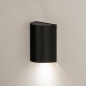Foto 15449-3 schuinaanzicht: Luxe wandlamp van metaal in het zwart met een gouden binnenkant