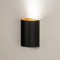 Foto 15449-4 schuinaanzicht: Luxe wandlamp van metaal in het zwart met een gouden binnenkant