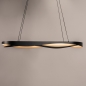 Foto 15456-2 vooraanzicht: Moderne led hanglamp ovaal in zwart met goud