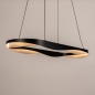 Foto 15456-5 schuinaanzicht: Moderne led hanglamp ovaal in zwart met goud