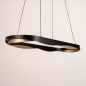 Foto 15456-6 schuinaanzicht: Moderne led hanglamp ovaal in zwart met goud