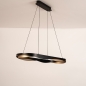 Foto 15456-8 schuinaanzicht: Moderne led hanglamp ovaal in zwart met goud