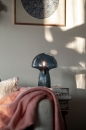 Foto 15508-8: Design-Tischlampe 'Pilz' aus blauem Glas
