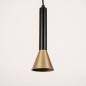 Foto 15565-14 detailfoto: Zwarte hanglamp met vier kokers van metaal in zwart met goud GU10