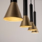 Foto 15565-27 detailfoto: Zwarte hanglamp met vier kokers van metaal in zwart met goud GU10