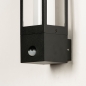 Foto 15568-8 detailfoto: Zwarte GU10 buitenlamp met sensor voor aan de wand met witte koker
