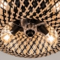 Foto 15655-8 detailfoto: Grote plafondventilator en plafondlamp van bamboe met zwarte details 