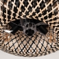 Foto 15655-9 detailfoto: Grote plafondventilator en plafondlamp van bamboe met zwarte details 