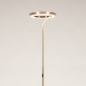 Foto 15663-3 schuinaanzicht: Moderne led uplighter vloerlamp in goud zonder leeslamp, dimbaar met touchdimmer 