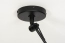 Foto 30740-11: Verstelbare zwarte hanglamp met knikarm en retro bol in rookglas look