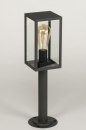 Foto 30771-5: Moderne, zwarte, lantaarn voorzien van een LED-lamp en schemerschakelaar. 