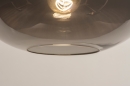 Foto 31008-12 detailfoto: Retro hanglamp voorzien van drie glazen kappen in rookglas, geschikt voor vervangbaar led.