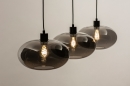 Foto 31008-2: Retro-Pendelleuchte mit drei Rauchglas-Lampenschirmen, geeignet für austauschbare LED.
